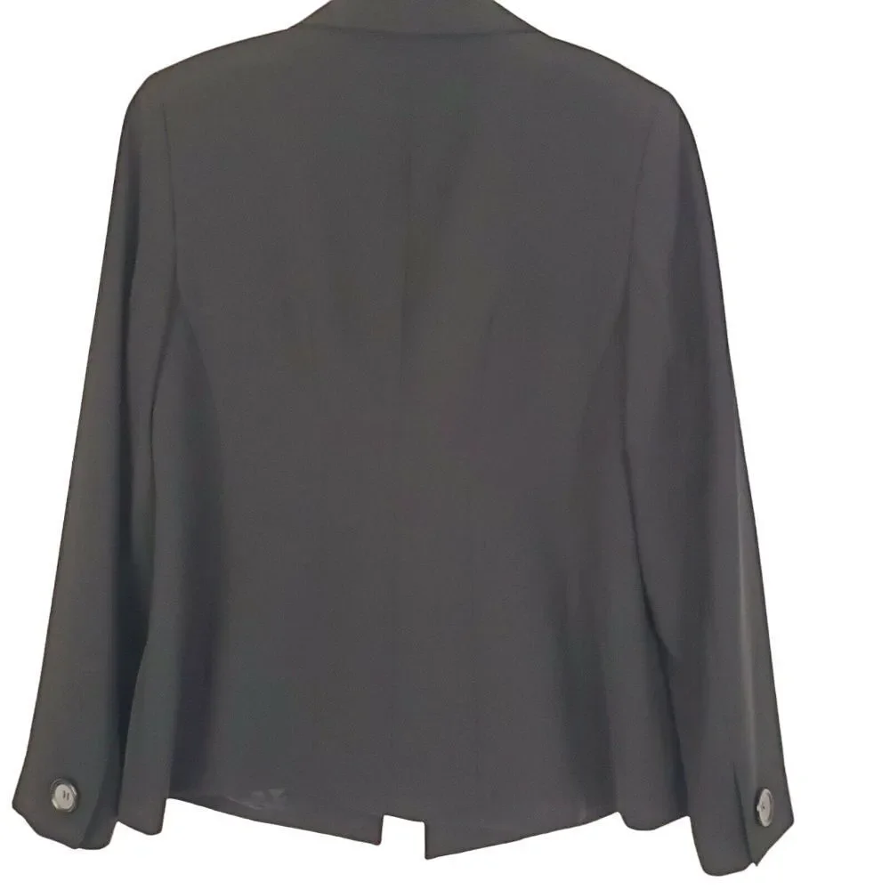 Kate Hill Women's Black Lined One Button Career Blazer‎ Size 6P